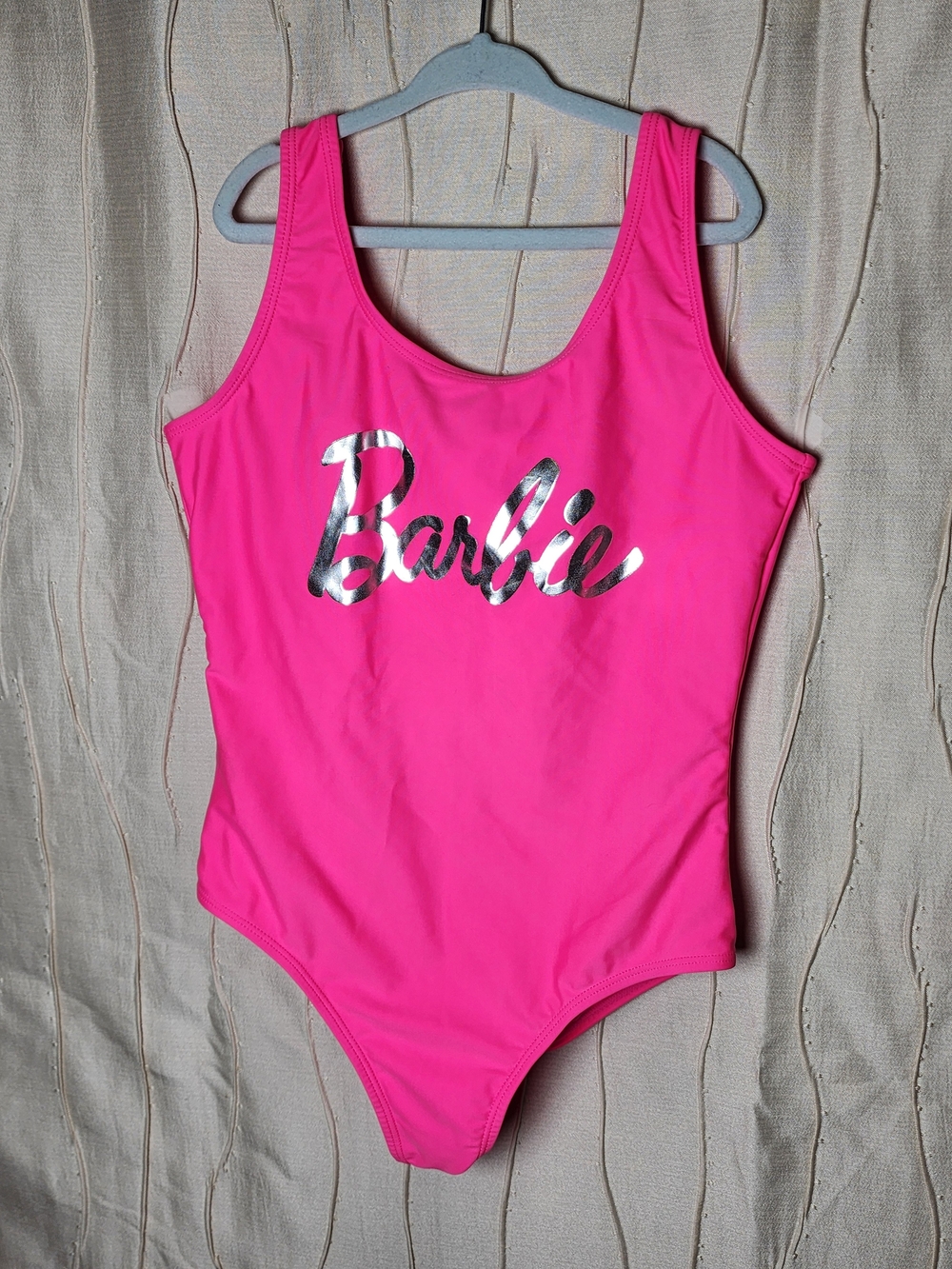 Barbie Hot Pink One-Piece Swimsuit with Silver Logo